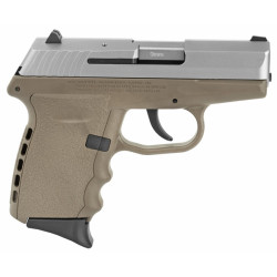 SCCY 9MM PISTOL FLAT DARK EARTH WITH SILVER SLIDE #CPX-2DE 